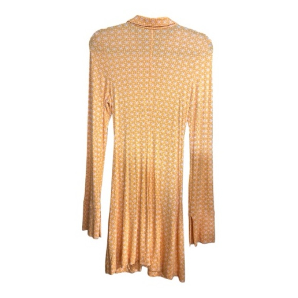 Free People Orange Shayla Long Sleeve Bell Shirt Dress - Picture 3 of 9